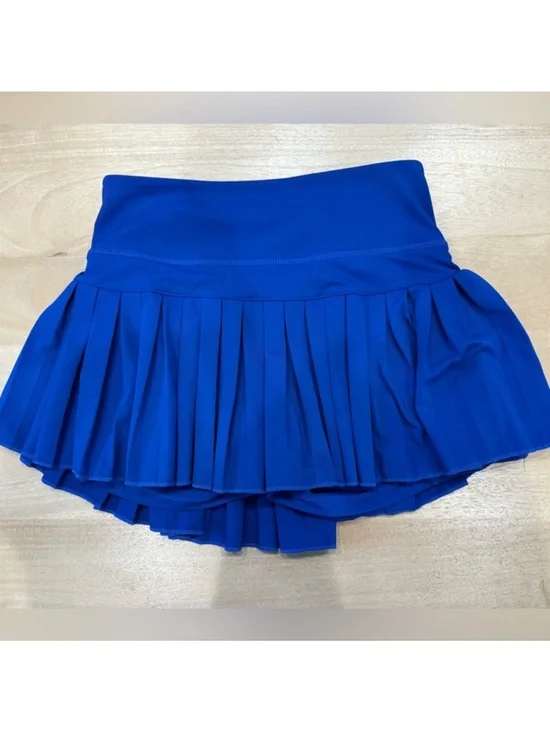 GOLD HINGE MEDITERRANEAN BLUE PLEATED TENNIS SKIRT S - Picture 4 of 7
